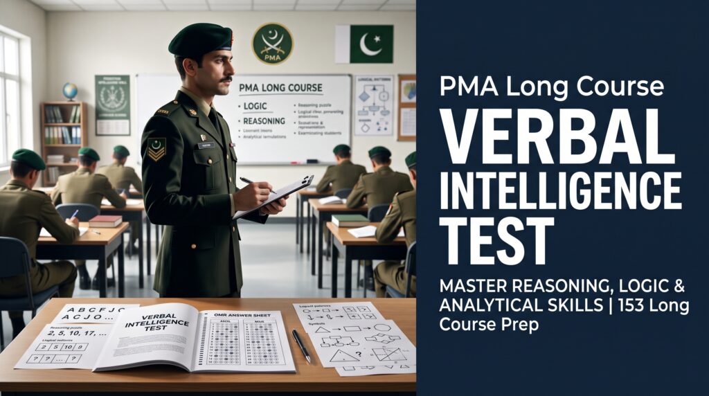 PMA Long Course Verbal Intelligence Test preparation guide with military cadet and intelligence test questions