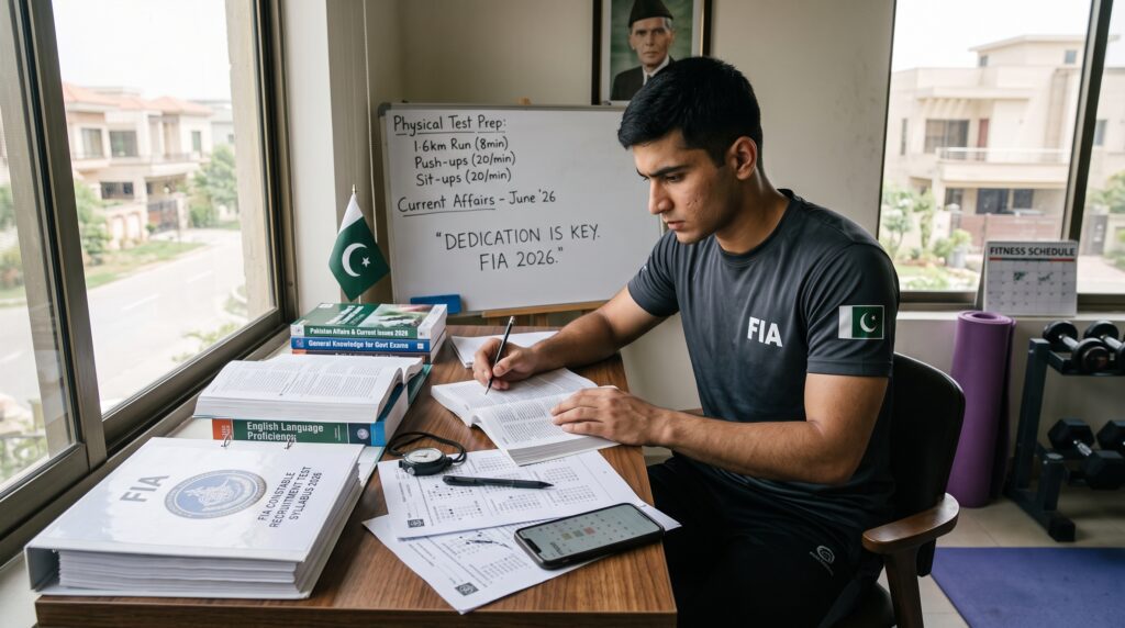 FIA Constable Test Syllabus 2026 preparation guide showing exam materials, study resources, and recruitment test preparation.