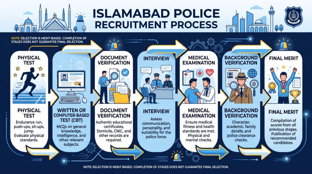 Islamabad Police recruitment stages after physical test result