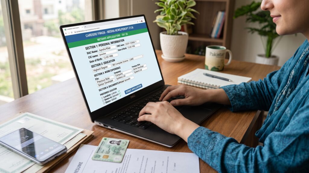 Candidate completing the NADRA Jobs 2026 Apply Online application form