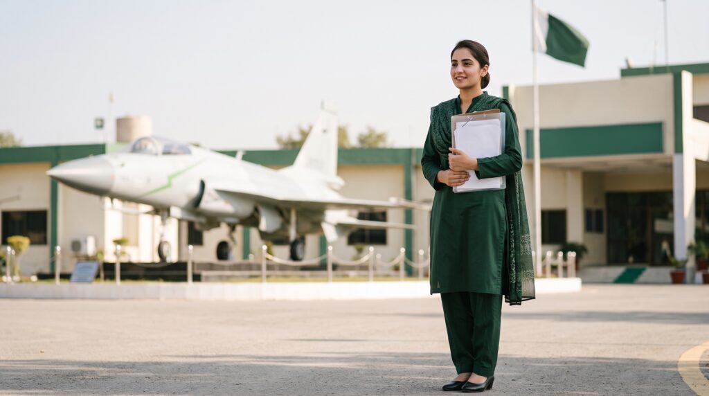 Female candidate preparing to apply for Pakistan Air Force jobs 2026