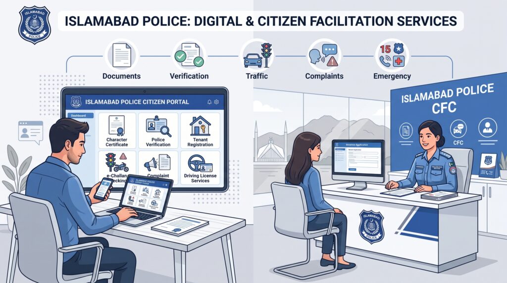 Islamabad Police online services for verification complaints and traffic assistance