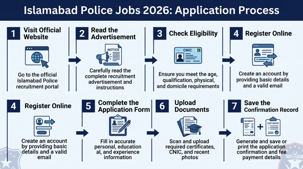 Islamabad Police Jobs 2026 online application process and required steps
