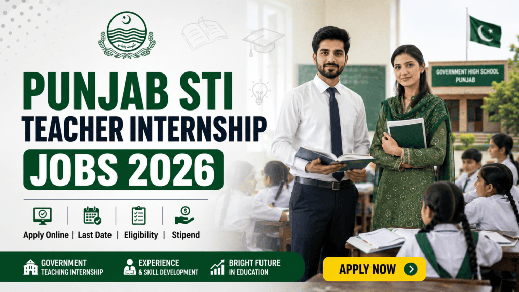 Punjab STI Teacher Internship Jobs 2026 Apply Online