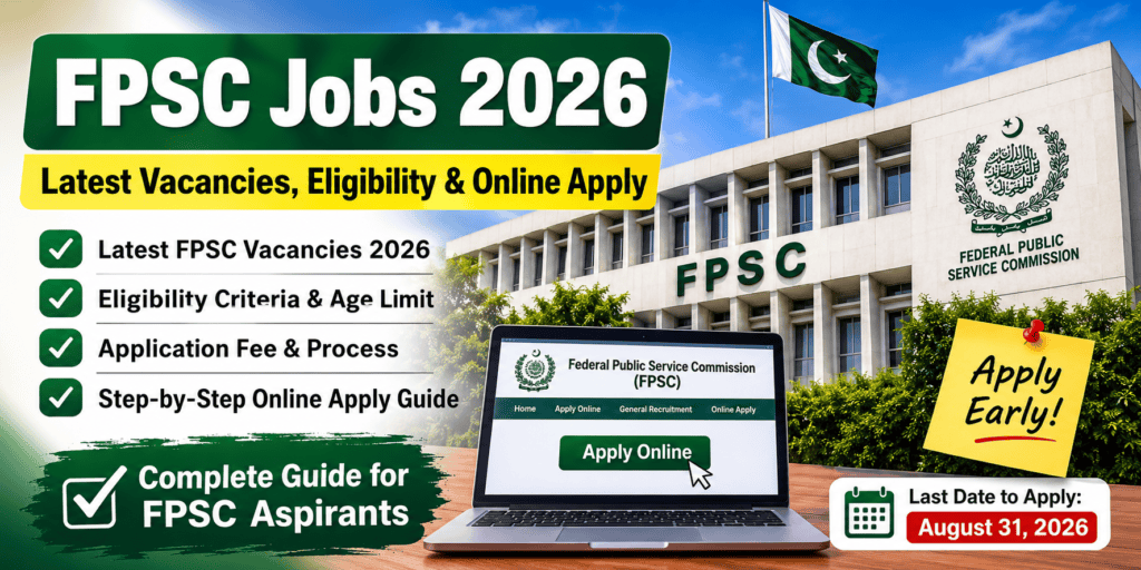 **Alt Text:** FPSC Jobs 2026 – Latest Vacancies, Eligibility and Online Apply Guide