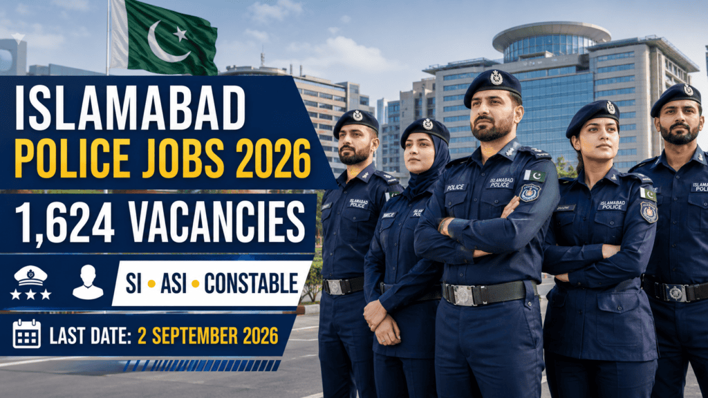 Islamabad Police Jobs 2026 – 1,624 SI, ASI and Constable Vacancies