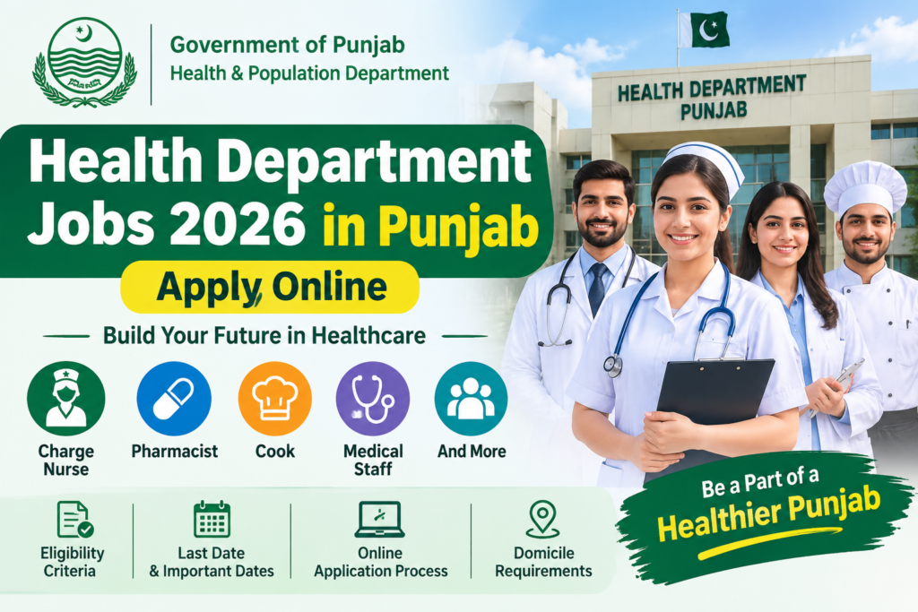 Health Department Jobs 2026 in Punjab – Charge Nurse Pharmacist Cook