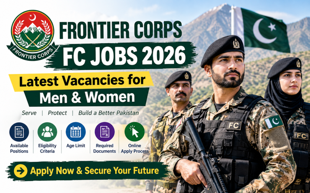 Frontier Corps FC Jobs 2026 latest vacancies for men and women