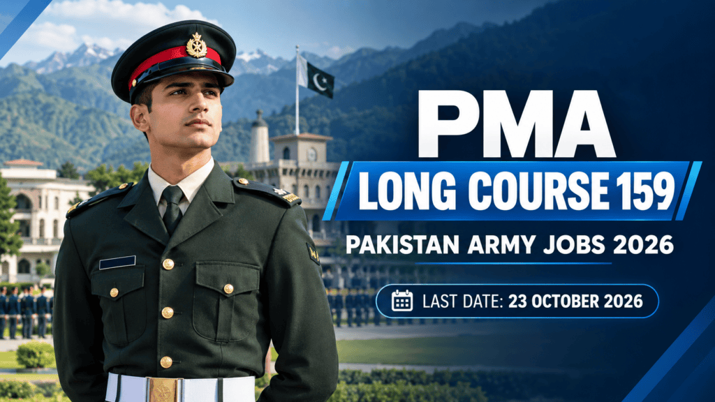 Pakistan Army PMA Long Course 159 Latest Jobs 2026 – male cadet and military academy training ground