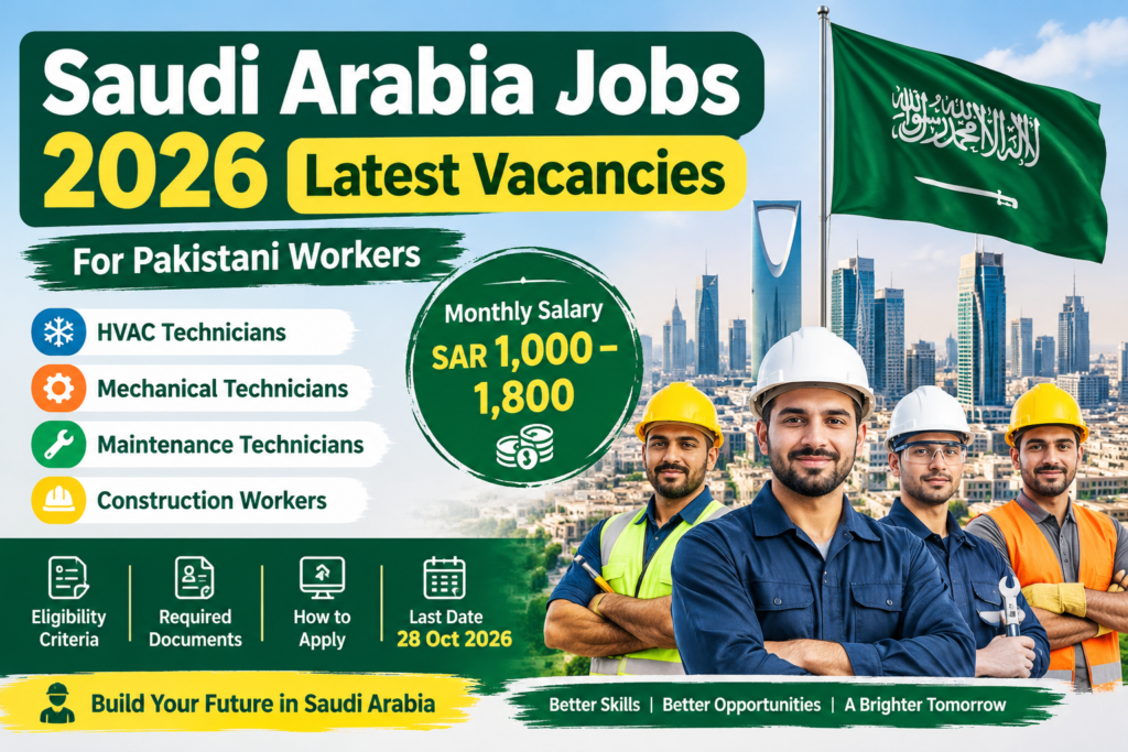 Saudi Arabia Jobs 2026 Latest Vacancies for Pakistani Workers